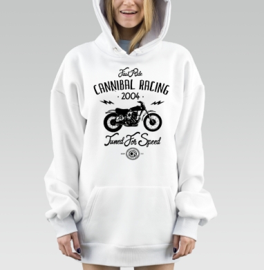 Быстрая Езда Каннибал Гонки Скорость, Hoodie Mjhigh Dig, оверсайз, утепленная
