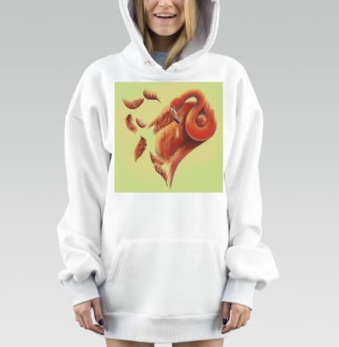 Розовый фламинго сердце из перьев в нежных тонах, Hoodie Mjhigh Dig, оверсайз, утепленная