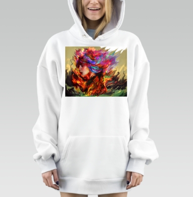 Огненная женщина страсть энергия движения, Hoodie Mjhigh Dig, оверсайз, утепленная