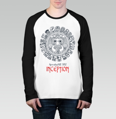 Inception – Начало в красном шрифте Wonton font, Футболка длинный рукав / Мужчинам / Реглан / Принт