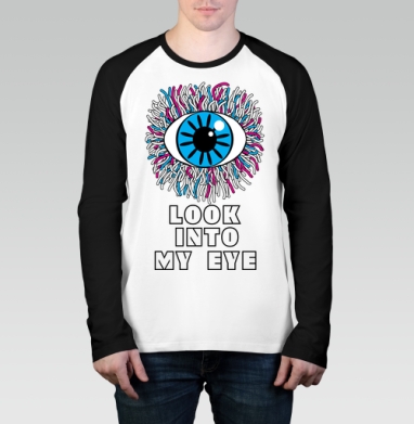Циклопический гипнотический глаз с ворсинками / LOOK INTO MY EYE, Футболка длинный рукав / Мужчинам / Реглан / Принт