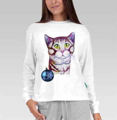 Котик в снежинках - Магазин футболок silk