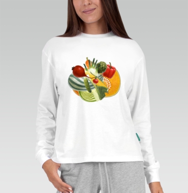 Vegetables (Живая Азбука), Футболка лонгслив женская белая