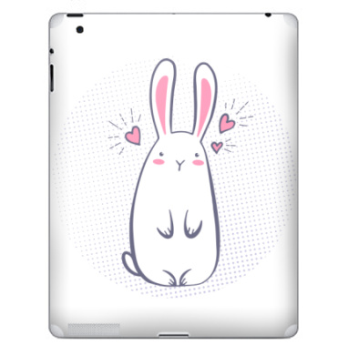 Милый белый кролик с розовыми сердечками - Наклейки на iPad, страница 10