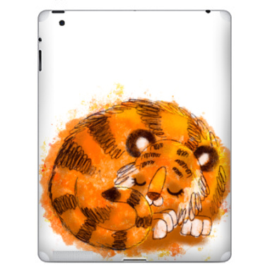 Милый спящий тигренок в акварельном стиле - Наклейки на iPad, страница 10