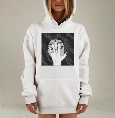 Рука закрывающая лицо эмоциональная драма внутренней борьбы, Hoodie Mjhigh Dig, оверсайз, утепленная