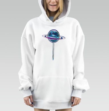 Космический леденец Сатурн воображение сладости, Hoodie Mjhigh Dig, оверсайз, утепленная