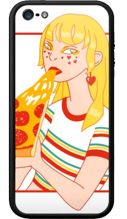 Яркий принт Девушка с пиццей и сырной тянучкой - Бампер на iPhone 5, 5S, страница 6