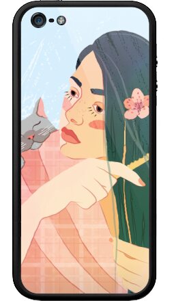 Девушка расчесывает длинные волосы - Бампер на iPhone 5, 5S, страница 6