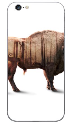 Магия двойной экспозиции: Зубр и лес - Виниловые наклейки на iPhone 6, 6s - купить в Москве, страница 6