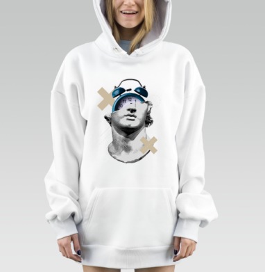 Классическая голова с будильником и искусственным акцентом, Hoodie Mjhigh Dig, оверсайз, утепленная