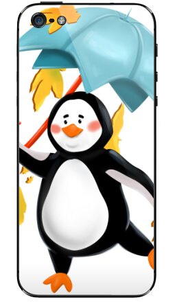 Милый пингвин с зонтом в осеннем листопаде - Виниловые наклейки на iPhone 5 - купить в Москве, страница 6