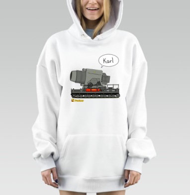 Большое артиллерийское орудие Karl Карл русский юмор, Hoodie Mjhigh Dig, оверсайз, утепленная