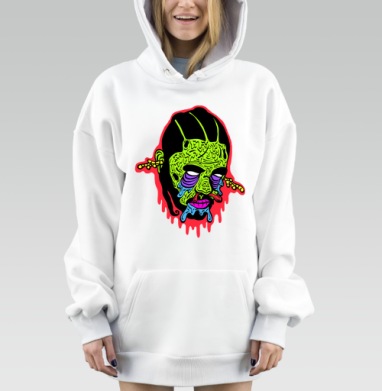 Голова со стрелами и текучим лицом голова со стрелами и текучим лицом, Hoodie Mjhigh Dig, оверсайз, утепленная