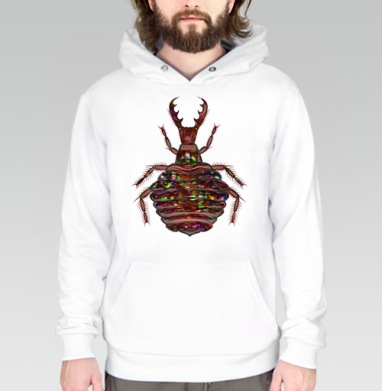 Устрашающе выглядит личинка муравьиного льва, Толстовка белая Regular, утепленная