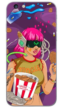 Киберпанк иллюстрация «Jungle Space Chicken» - Виниловые наклейки на iPhone 6 plus - купить в Москве, страница 5