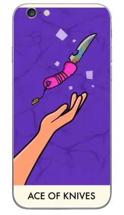 Туз Ножей с радужным лезвием и розовой рукоятью - Виниловые наклейки на iPhone 6, 6s - купить в Москве, страница 4
