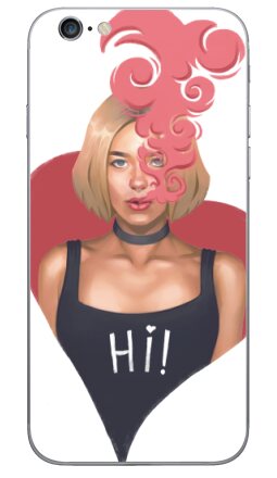 Дерзкий портрет в стиле e-girl с розовым дымом - Виниловые наклейки на iPhone 6, 6s - купить в Москве, страница 4