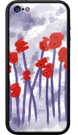 Сюрреалистичные алые цветы – цифровая живопись - Бампер на iPhone 5, 5S, страница 4