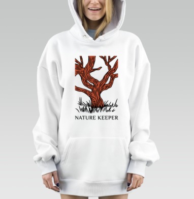 Хранитель природы красное дерево вдохновение Nature Keeper, Hoodie Mjhigh Dig, оверсайз, утепленная