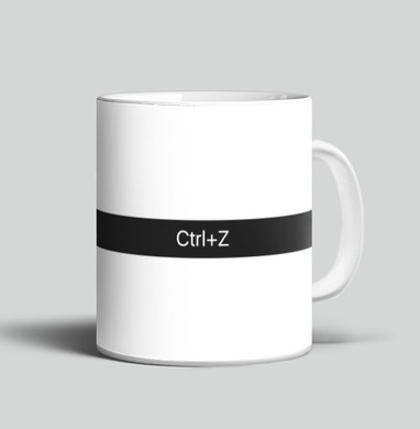 Кнопка Отменить Глупые Решения Photoshop CtrlZ, Кружка c принтом керамическая