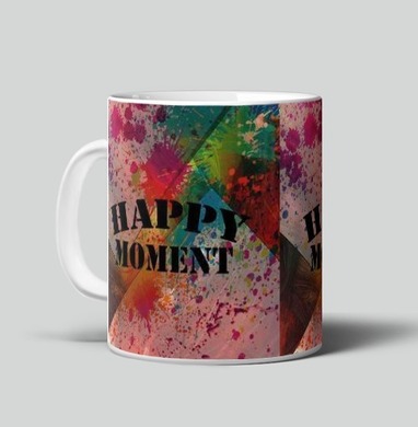 Яркий абстрактный взрыв «Happy Moment», Кружка c принтом керамическая