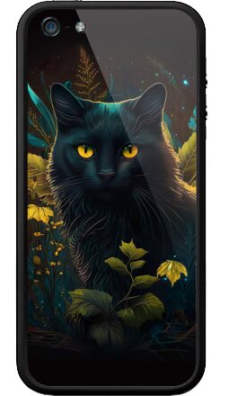 Магический портрет черной кошки в ночном лесу - Бампер на iPhone 5, 5S, страница 3