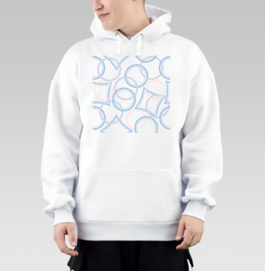 Геометрический узор: Нежные кольца на темном фоне, Толстовка Mjhigh, утепленная