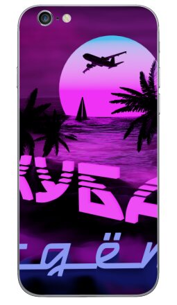 Ретро Вейв Постер «КУБА ждёт» в стиле Vaporwave - Виниловые наклейки на iPhone 6, 6s - купить в Москве