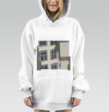 Спокойная заброшенность старого дома с мхом на стенах, Hoodie Mjhigh Dig, оверсайз, утепленная