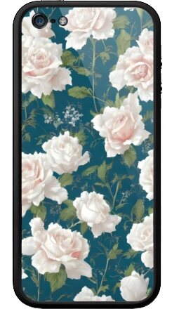 Пышные белые розы на бирюзовом фоне - Бампер на iPhone 5, 5S, страница 5