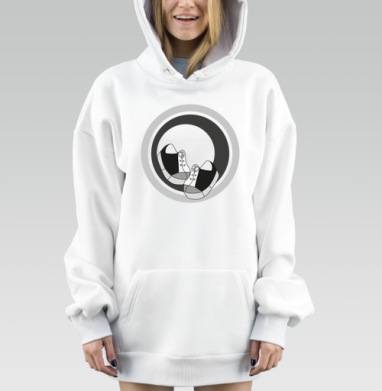 Черно белые классические туфли со строгим современным стилем, Hoodie Mjhigh Dig, оверсайз, утепленная