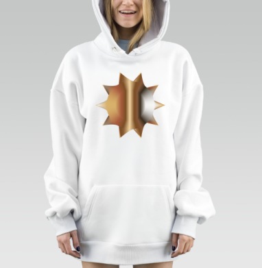 Абстрактная металлическая форма с объёмом и плавностью движения, Hoodie Mjhigh Dig, оверсайз, утепленная