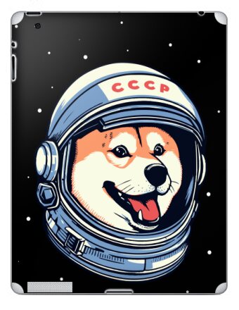 Веселый шлем сиба-ину в стиле СССР для космонавта - Наклейки на iPad, страница 3