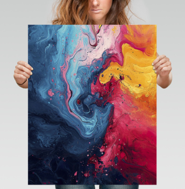 Энергия Цвета: Абстрактный Взрыв Краски Fluid Art - Купить постеры с принтом 