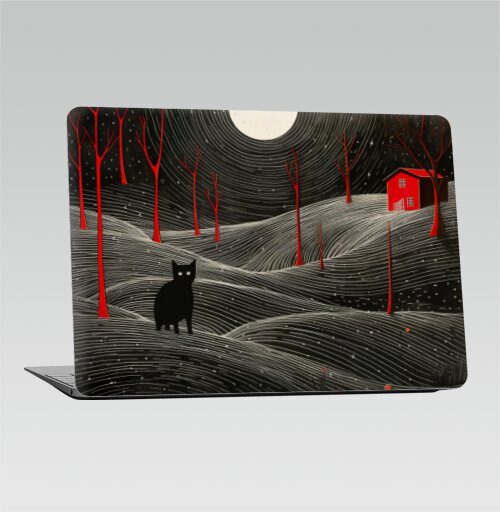 Мистический кот и красный пейзаж в ночи - Наклейки на 2010-2017 – Macbook Air, страница 5