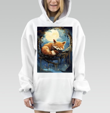Красная Панда Ночь Спокойствие, Hoodie Mjhigh Dig, оверсайз, утепленная