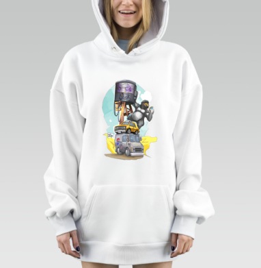 Мощный горилла с мороженым на машине городская динамика, Hoodie Mjhigh Dig, оверсайз, утепленная