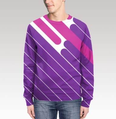 Любовь к диагоналям фиолетовый розовый динамичный ритм, Свитшот мужской 3D
