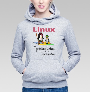 Два Пингвина Linux Операционная Система Свободный Исходный Код - Магазин футболок Wladimir. Дизайнерские принты.