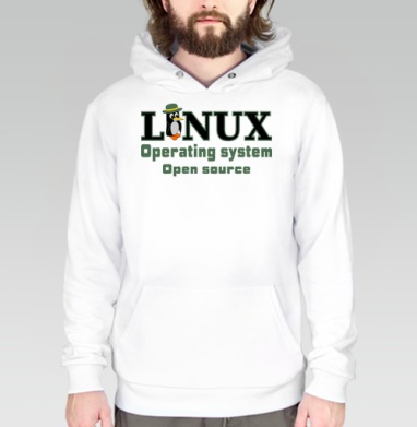 Linux операционная система открытым исходным кодом, Толстовка белая Regular, утепленная