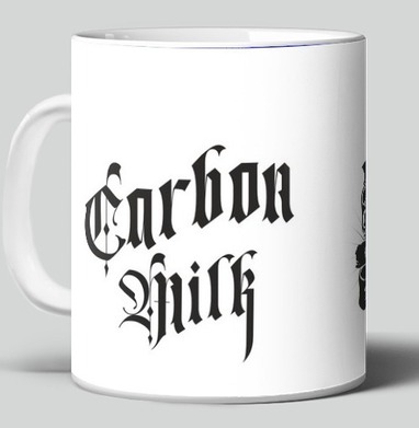 Химическая формула с надписью углерод молоко на лентах - mostly typography