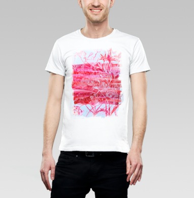 Красно розовый флористический узор на сером фоне - Магазин принтов e_Kate_Studio