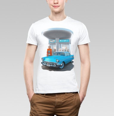 Chevrolet Bel Air / Шевроле Бел Эйр, Футболка мужская Base белая