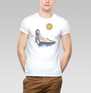 Девушка Река, Футболка мужская Base белая