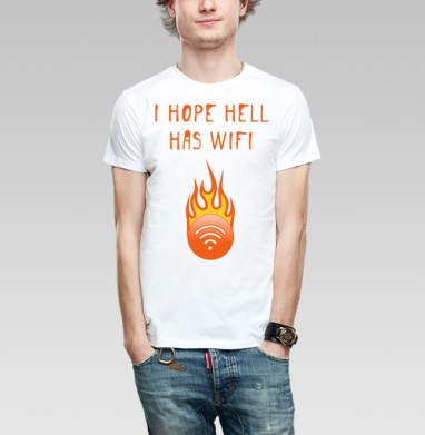 Flame WiFi / Адское пламя с Wi-Fi, Футболка мужская Base белая