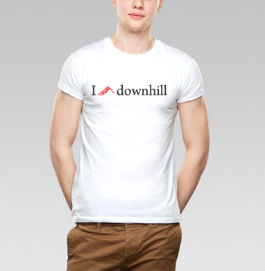 I love downhill – стильный принт для лыжников, Футболка мужская Base белая