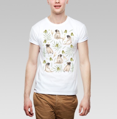 Мопсы, Футболка мужская Base белая