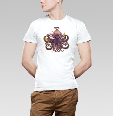 Surreal Octopus / Сюрреалистичный осьминог дружелюбного хаоса трикстер, Футболка мужская Base белая