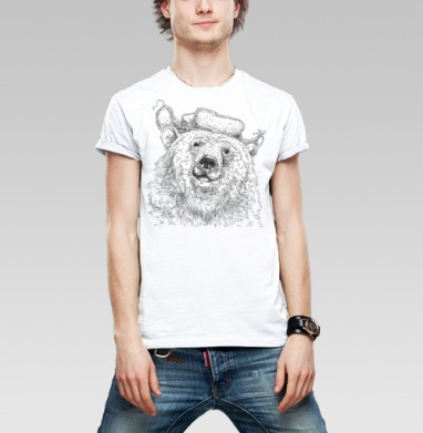 Russian bear / Русский медведь, Футболка мужская Base белая